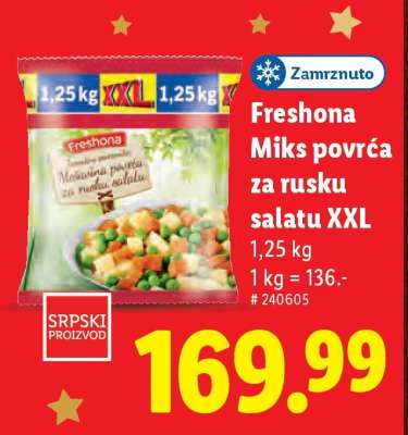 Freshona Miks povrća za rusku salatu XXL