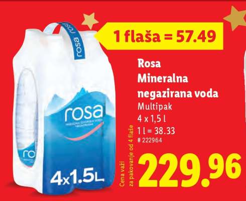 Rosa mineralna negazirana voda