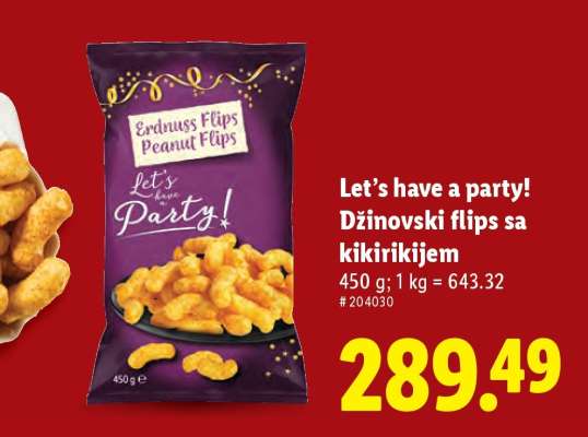 Let's have a party! Džinovski flips sa kikirikijem