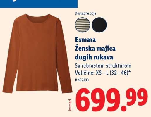 Esmara Ženska majica dugih rukava