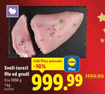 Sveži ćureći file od grudi