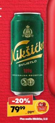 Pivo svijetlo Nikšićko, 0,5l