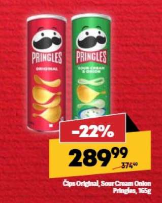 Čips Original Sour Cream Onion Pringles 165g