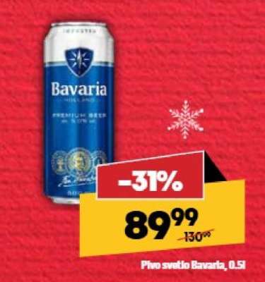 Pivo světlé Bavaria, 0,5l