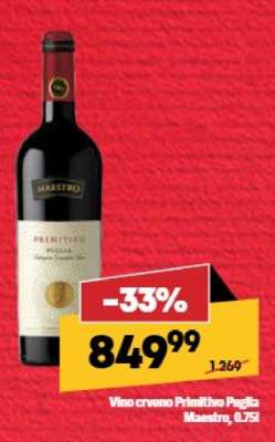 Vino crveno Primitivo Puglia Maestro 0,75l