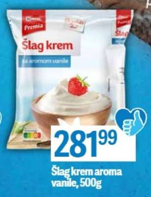 Šlag krem aroma vanile, 500g