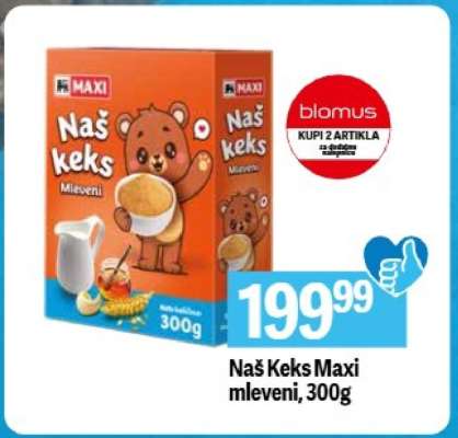 Naš Keks Maxi mleveni, 300g