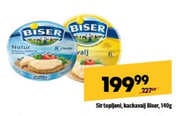 Sir topljeni kačkavalj Biser 140g