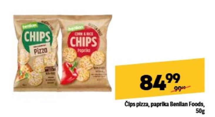 Čips pizza, paprika Benlian Foods, 50g
