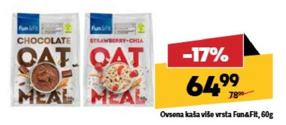Ovsena kaša više vrsta Fun&Fit, 60g