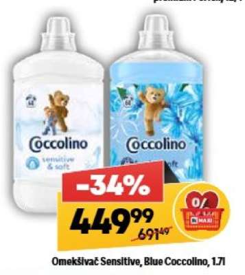 Omekšivač Sensitive, Blue Coccolino, 1.7l