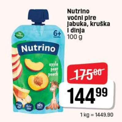 Nutrino voćni pire jabuka, kruška i dinja