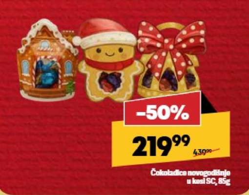 Čokoladice novogodišnje u kesi SC, 85g