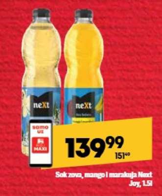 Sok zova, mango i marakuja Next Joy, 1,5l