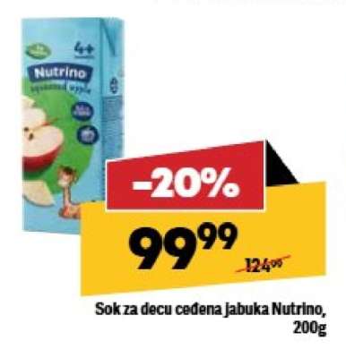 Sok za decu ceđena jabuka Nutrino, 200g