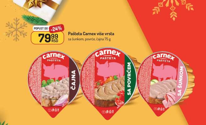 Pašteta Carnex više vrsta