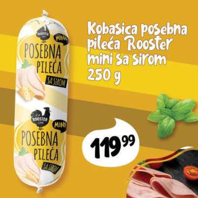 Kobasica posebna pileća Rooster mini sa sirom