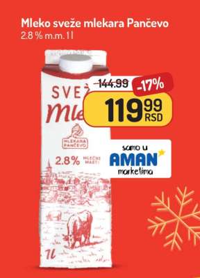 Mleko sveže mlekara Pančevo