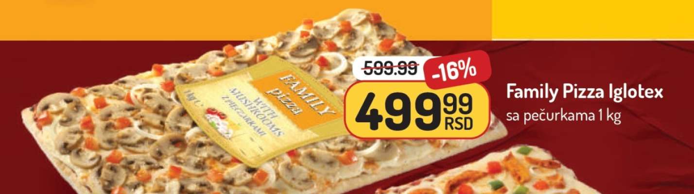 Family Pizza Iglotex sa pečurkama 1 kg