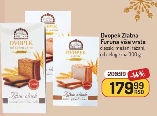 Dvopek Zlatna Furuna više vrsta