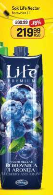 Sok Life Nectar borovnica 1l