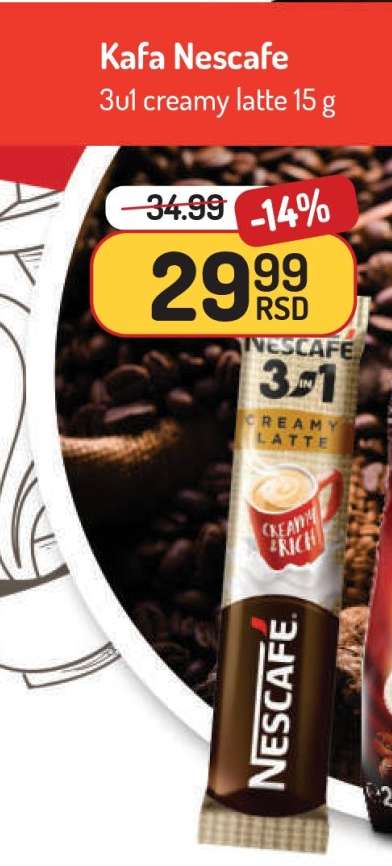 Kafa Nescafe 3u1 creamy latte 15 g