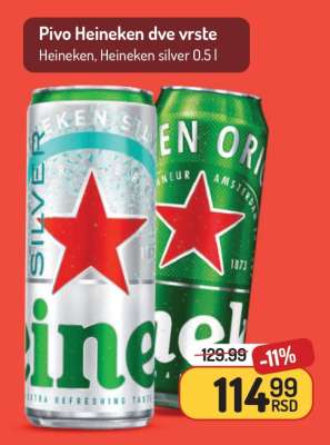 Pivo Heineken dve vrste