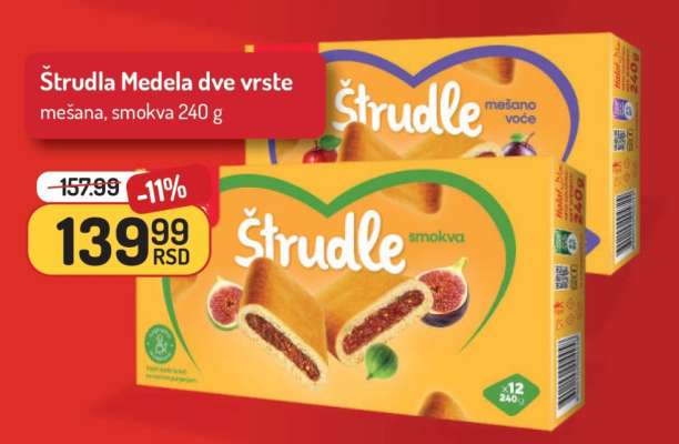 Štrudla Medela dve vrste