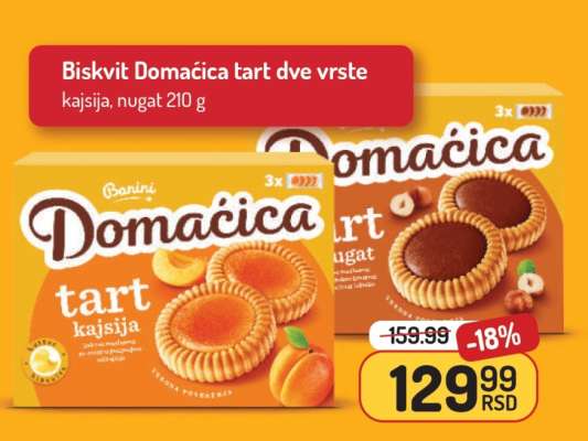 Biskvit Domaćica tart dve vrste