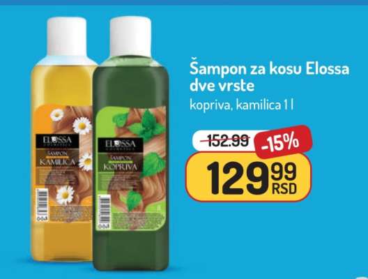 Šampon za kosu Elossa dve vrste