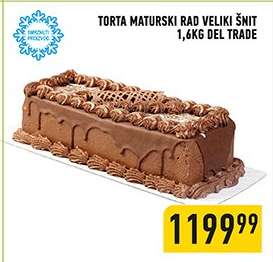 Torta Maturski Rad Veliki Šnit 1.6kg Del Trade