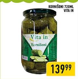 Kornišoni 720ml Vita In