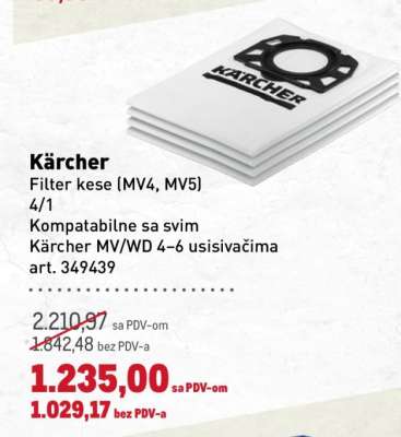 Kärcher Filter kese (MV4, MV5)