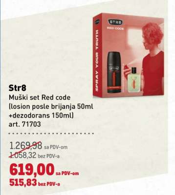 Str8 Muški set Red code