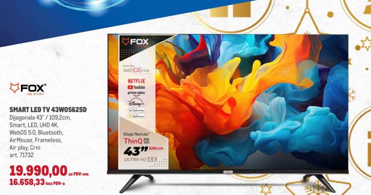 Smart LED TV 43WOS625D