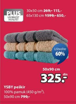 YSBY peškir 50x90 cm