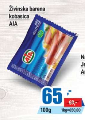 Živinska barena kobasica AIA