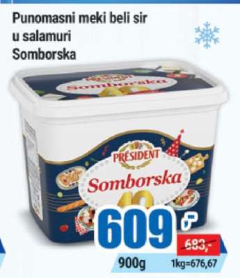 Punomasni meki beli sir u salamuri Somborska