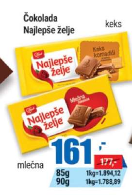 ČOKOLADA NAJLEPŠE ŽELJE