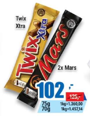 Twix Xtra, 2x Mars