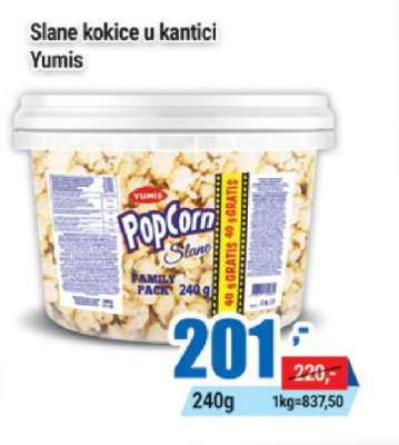 Slane kokice u kantici Yumis