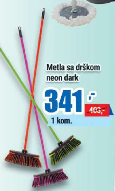 Metla sa drškom neon dark