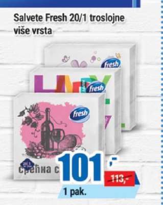 Salvete Fresh 20/1 troslojne