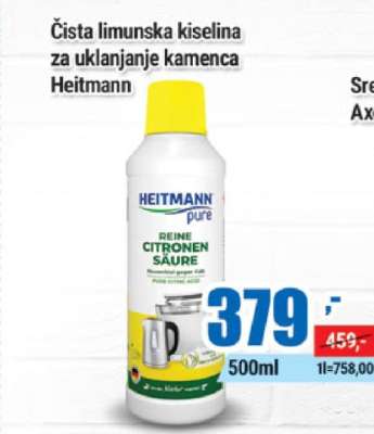 Čista limunska kiselina za uklanjanje kamenca Heitmann