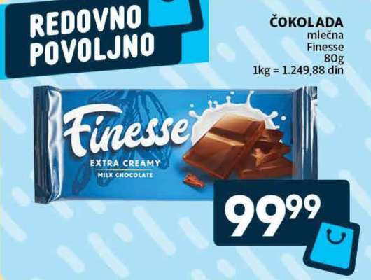 ČOKOLADA mlečna Finesse 80g