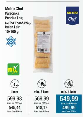 Metro Chef Palačinka Paprika i sir, šunka i kačkavalj, kulen i sir