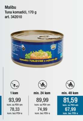 Malibu Tuna komadići, 170 g