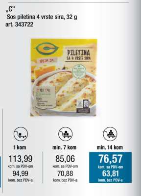 Sos piletina 4 vrste sira