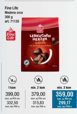 Fine Life Medeno srce 300 g
