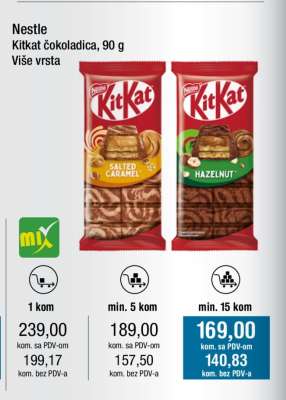 Nestle Kitkat čokoladica, 90 g